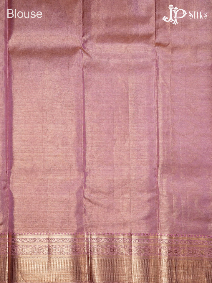 Pastel Pink Kanchipuram Tissue Fancy Silk Saree - F3572