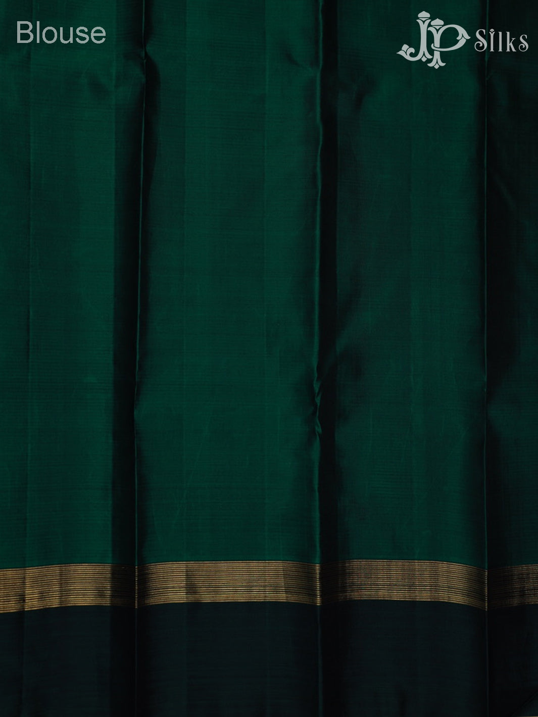 Beige and Bottle Green Kanchipuram Silk Saree - E5213 - View 7