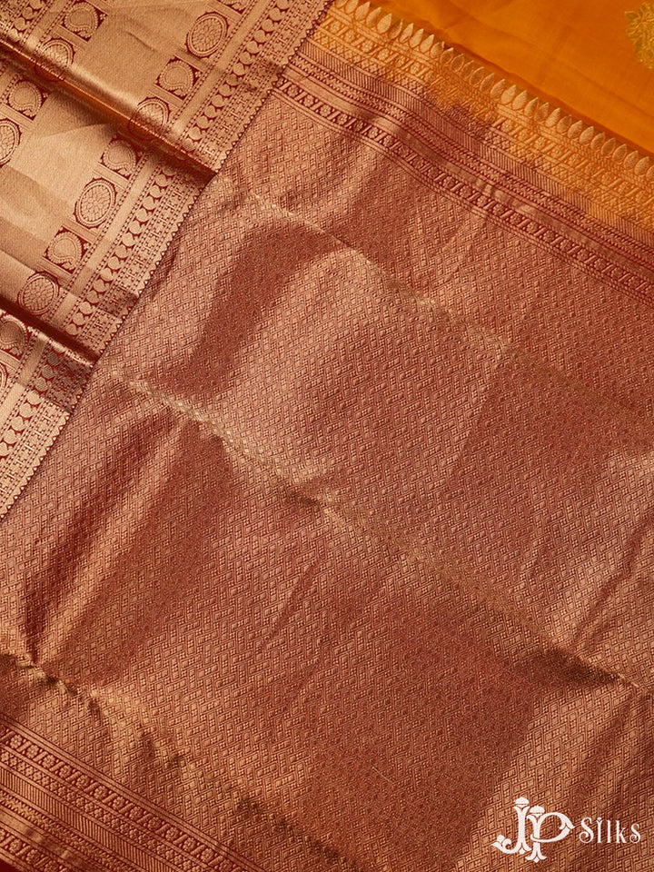 Mustard And Maroon Pure Silk Mixed Saree - G62