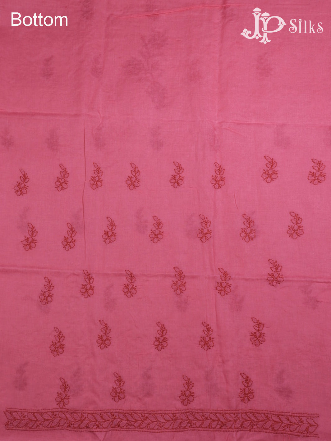 Watermelon Pink Chudithar Material with Chikankari Work - A4694 - View 4