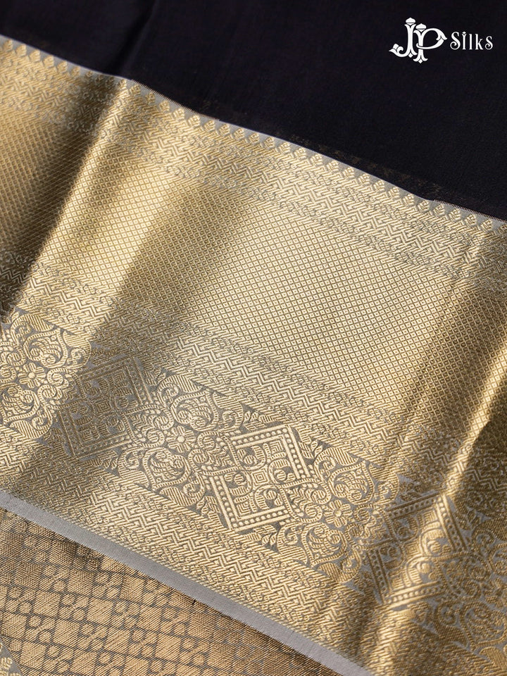 Black And Grey Pure Silk Mixed Saree - F3610