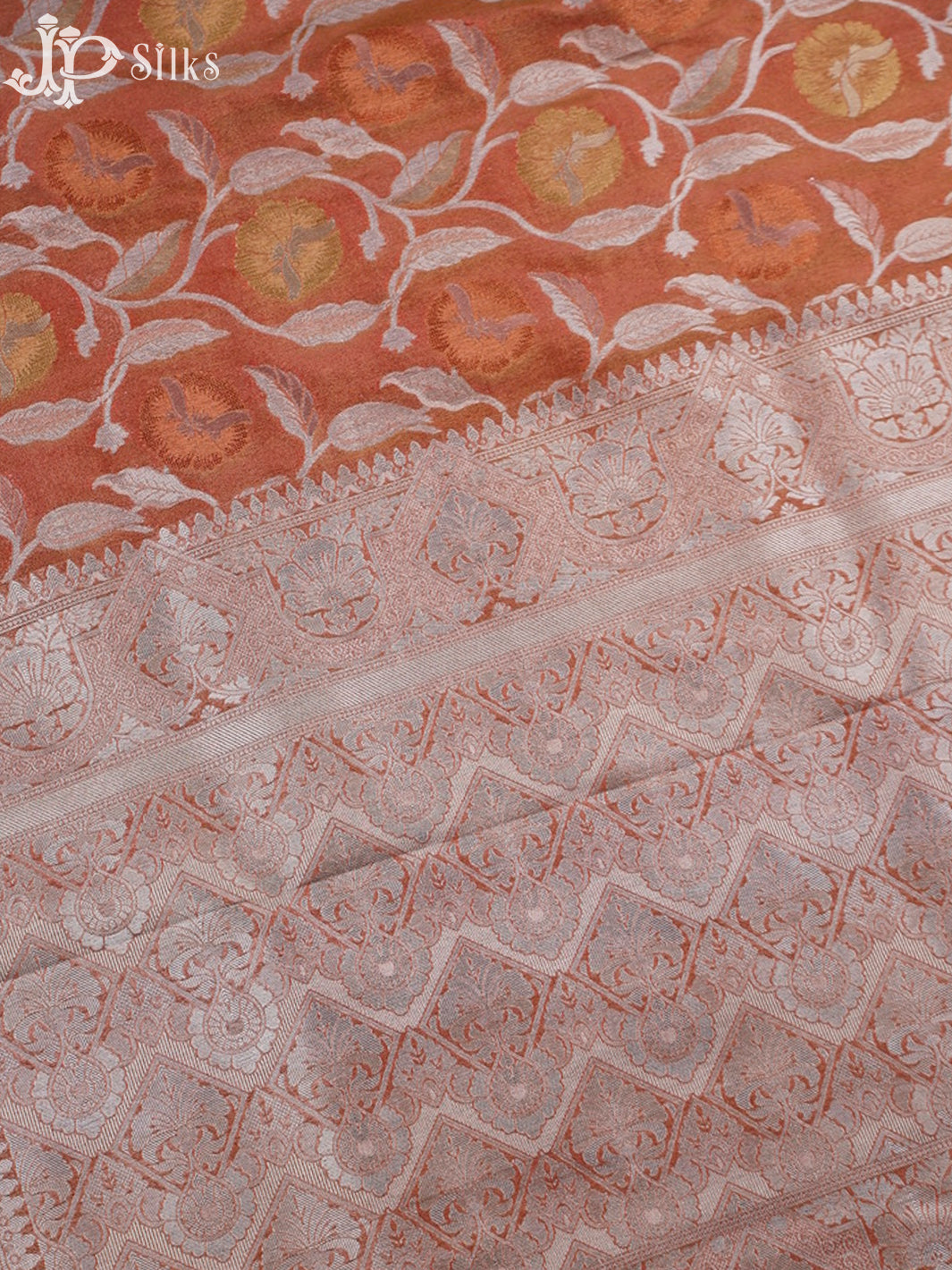 Pastel Orange Fancy Saree - E1067