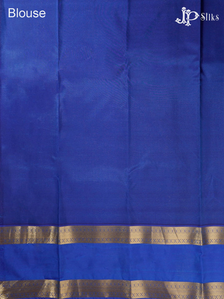 Sandal White and Blue Art Silk Saree - G315