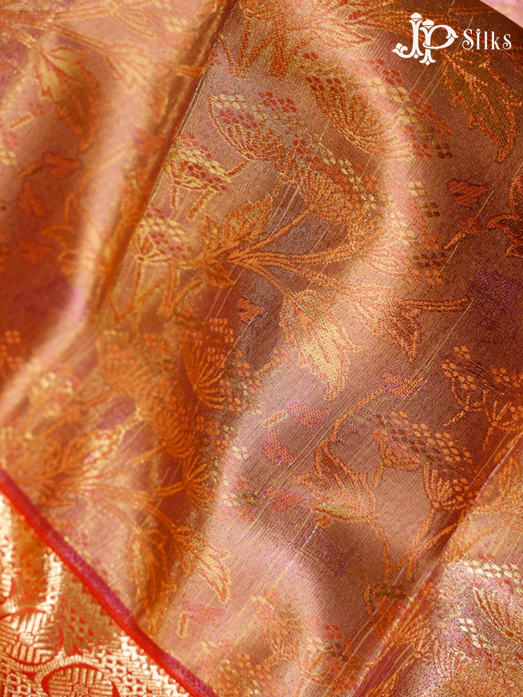 Rust Pink and Red Art Silk Saree - G303