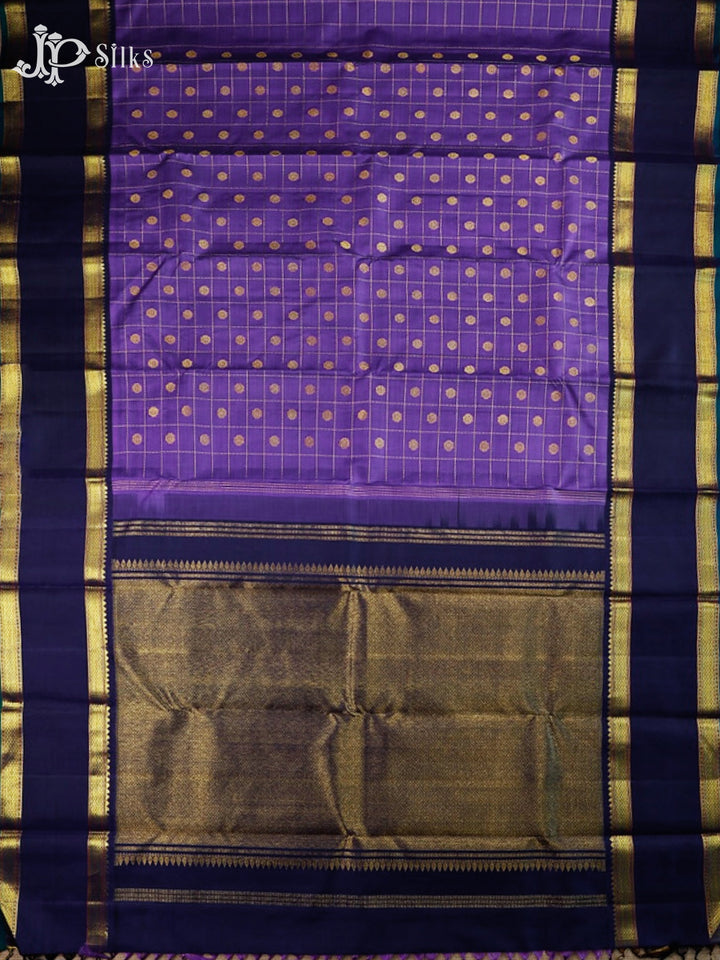 Lavender And Deep Violet Kanchipuram Silk Saree - F3376