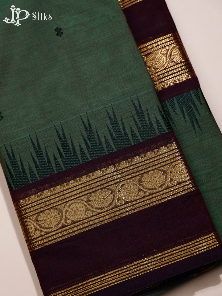 Hunter Green Theni Cotton Saree - G416 “View4”