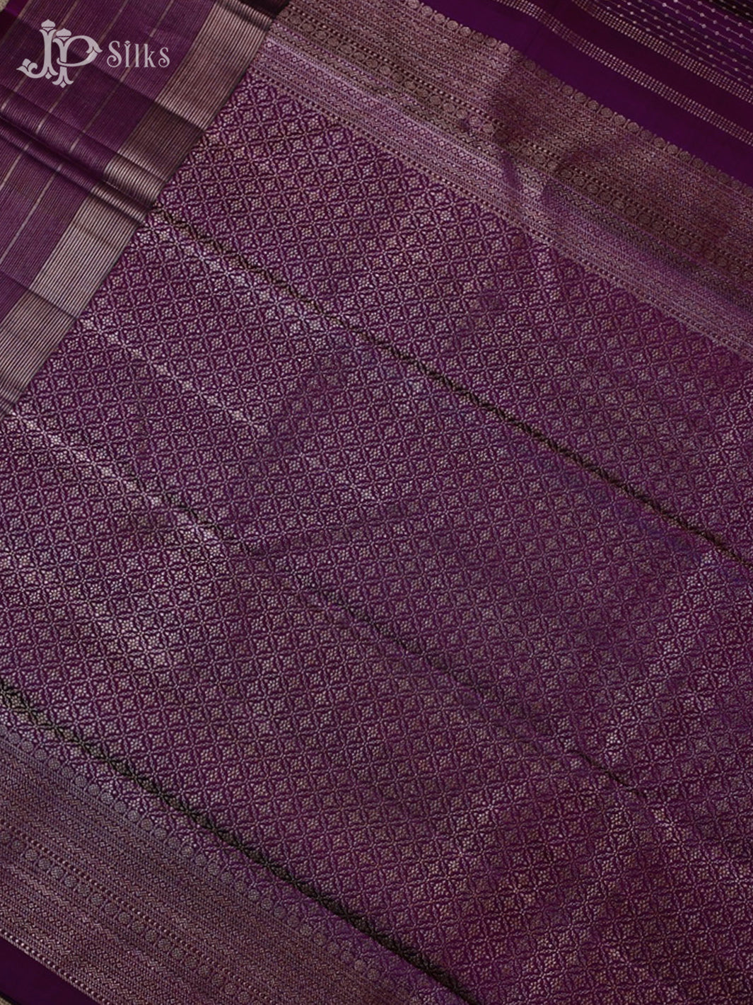 Dark Purple with Onion Pink Kanchipuram Silk Saree - E5218 - View 5