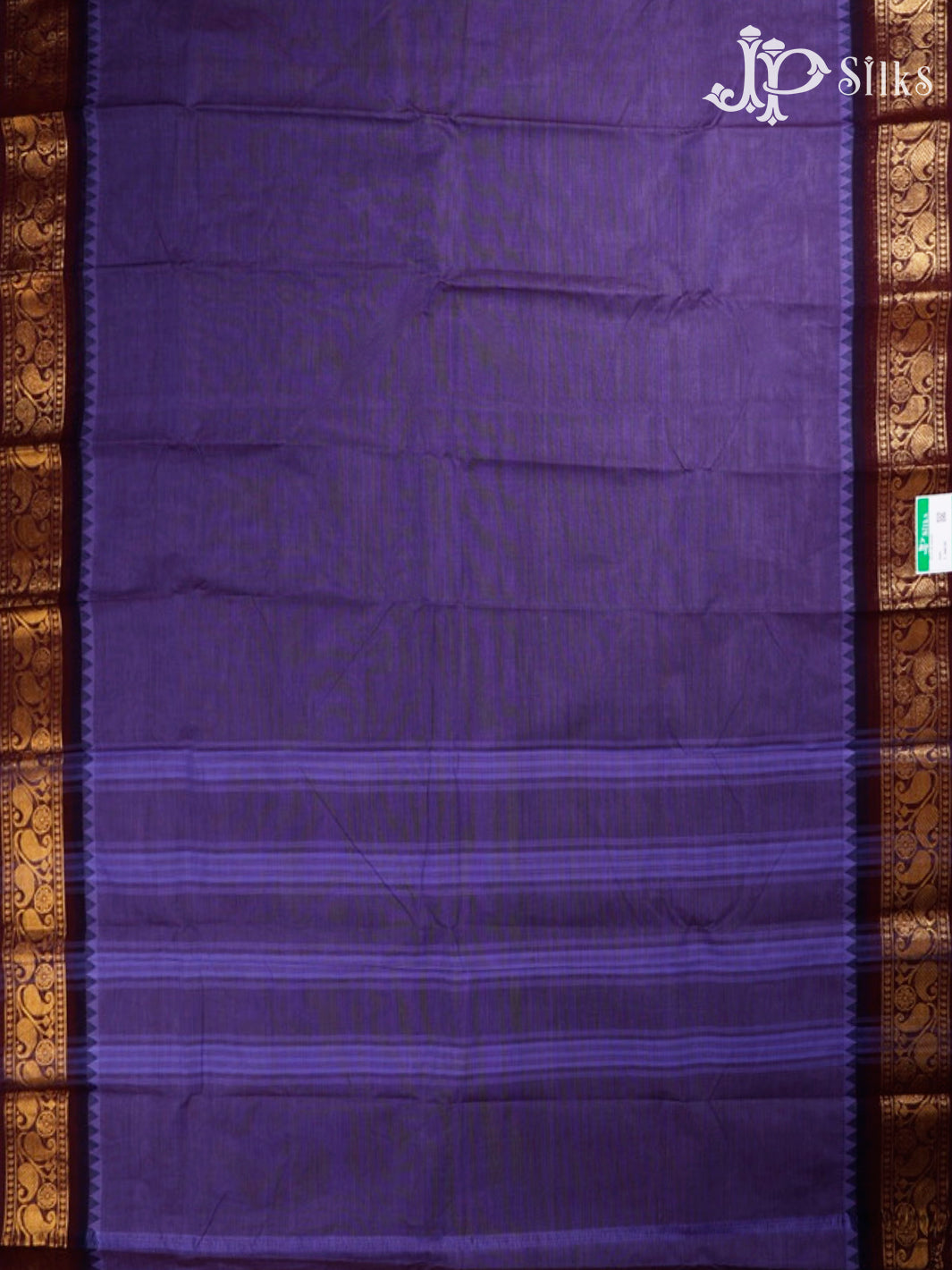 Dark Lavender & Brown Chettinad Cotton Saree - G396 “View4”