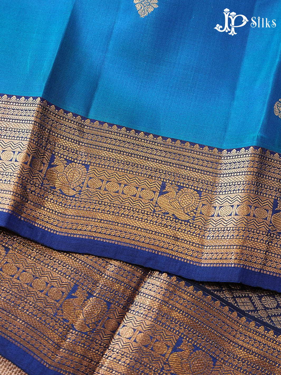Peacock Blue & Ink Blue Pure Silk Mix Saree - G924