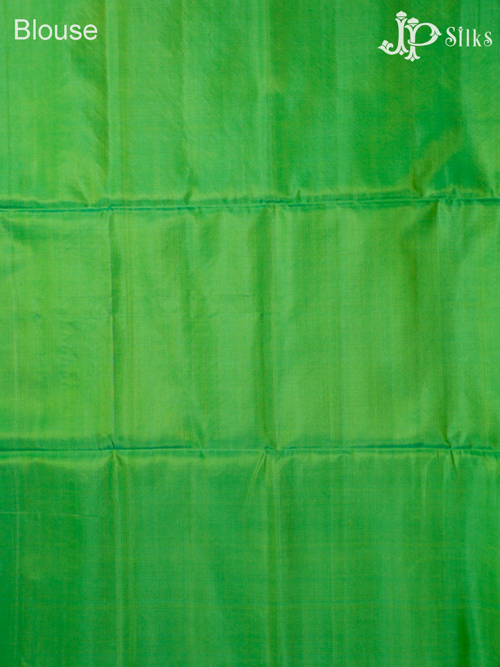 Rust Orange & light Green Soft Silk Saree - C2000-view6