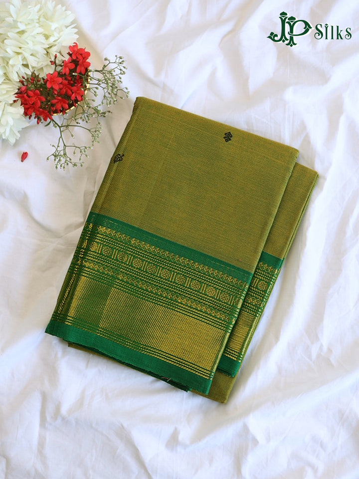 Olive Green Theni Cotton Saree - G878