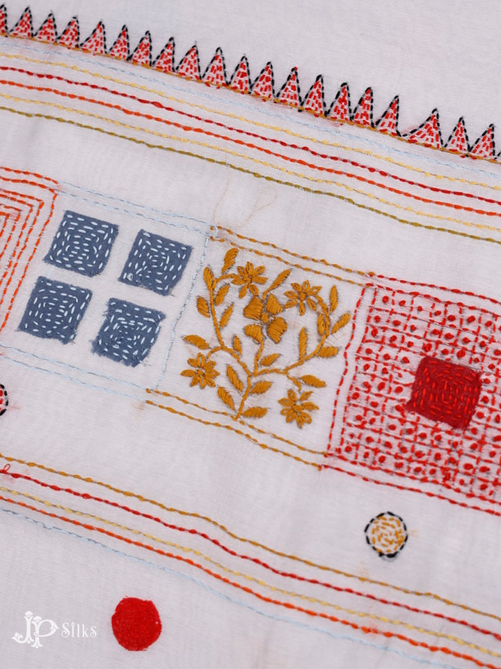 White Semi Tussar Saree - G26