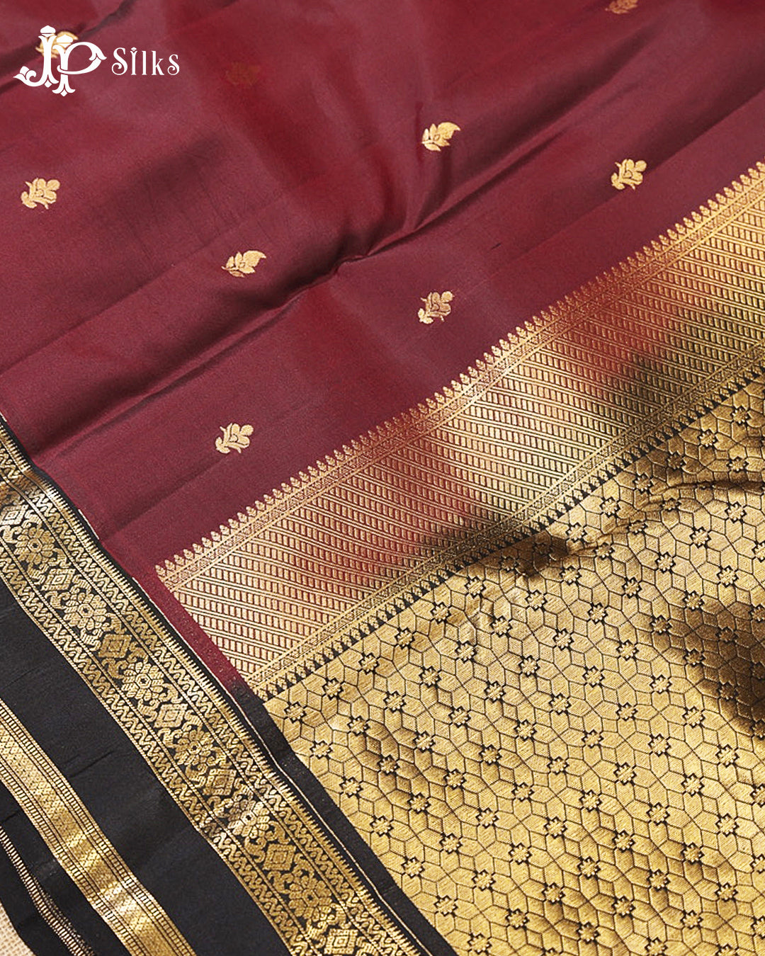 Dark Grapes & Black Pure Silk Mix Saree - G925