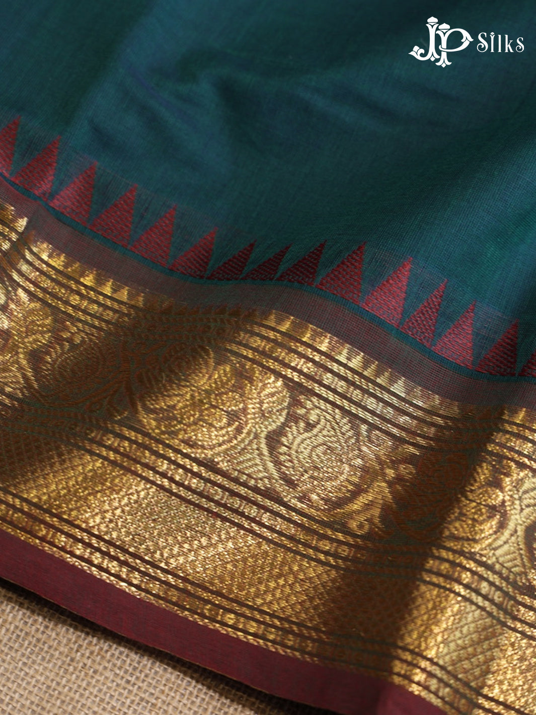 Dark Green Theni Cotton Saree - G900