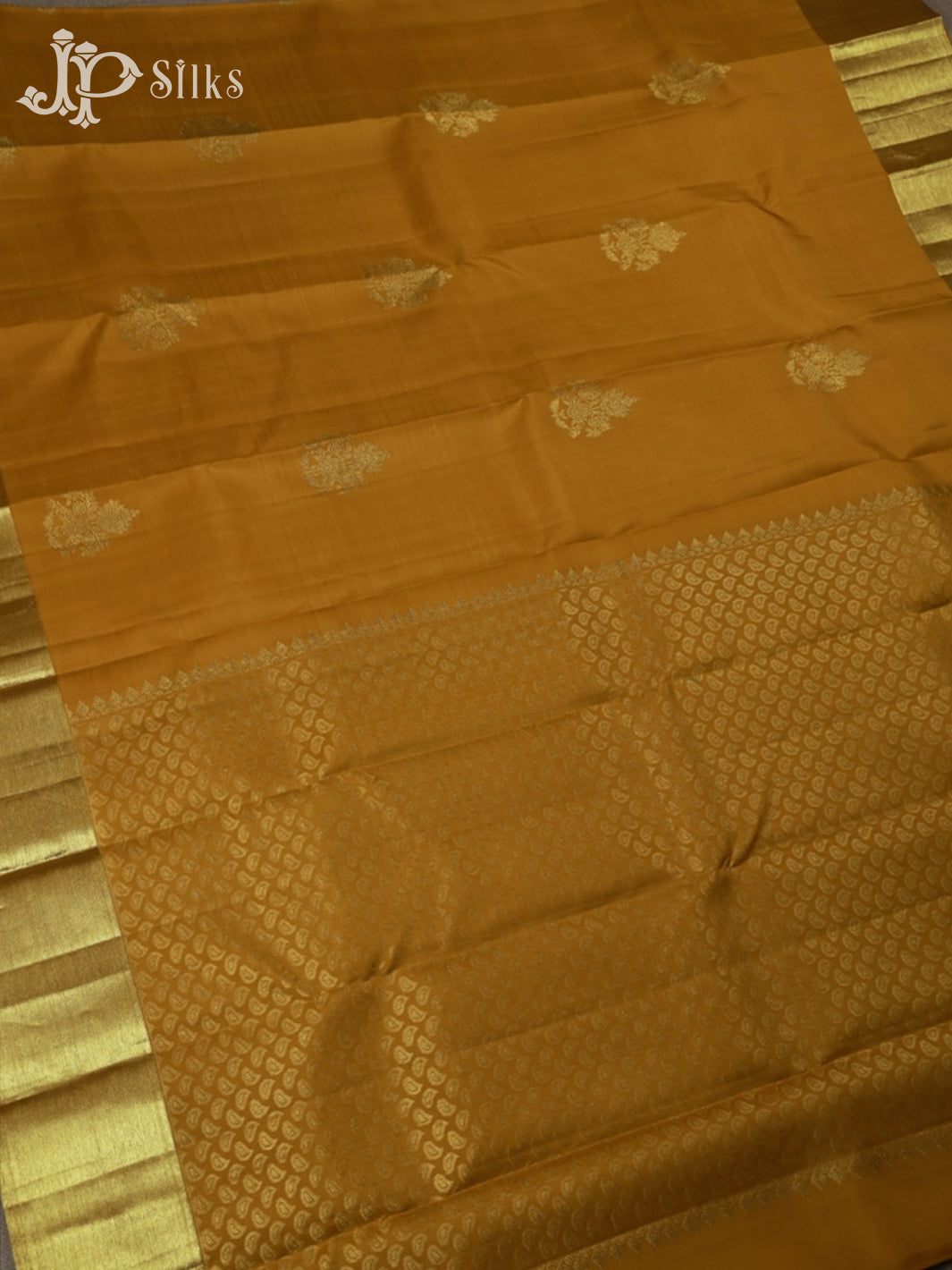 Mustard Yellow Kanchipuram Silk Saree - F2321 - View 3