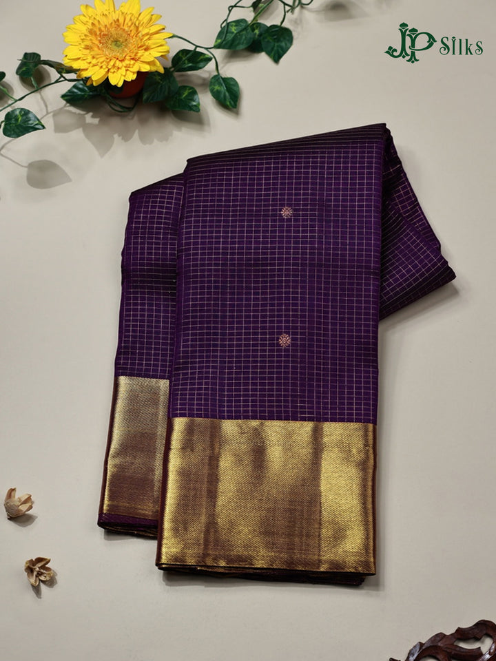 Deep Violet Kanchipuram Silk Saree - F2336 - View 1