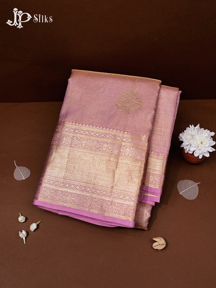 Pastel Pink Kanchipuram Tissue Fancy Silk Saree - F3572