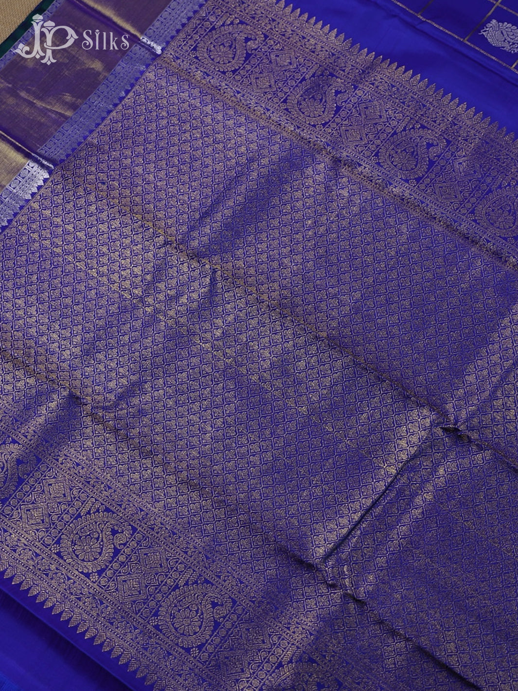 Ink Blue Kanchipuram Silk Saree - A1397 - View 5