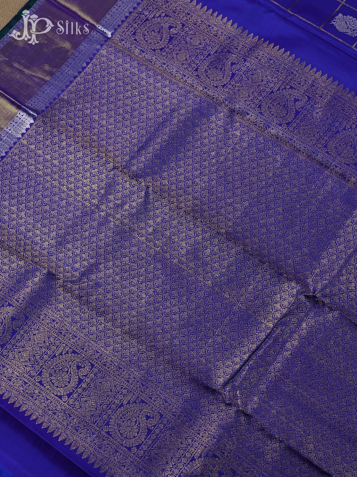 Ink Blue Kanchipuram Silk Saree - A1397 - View 5