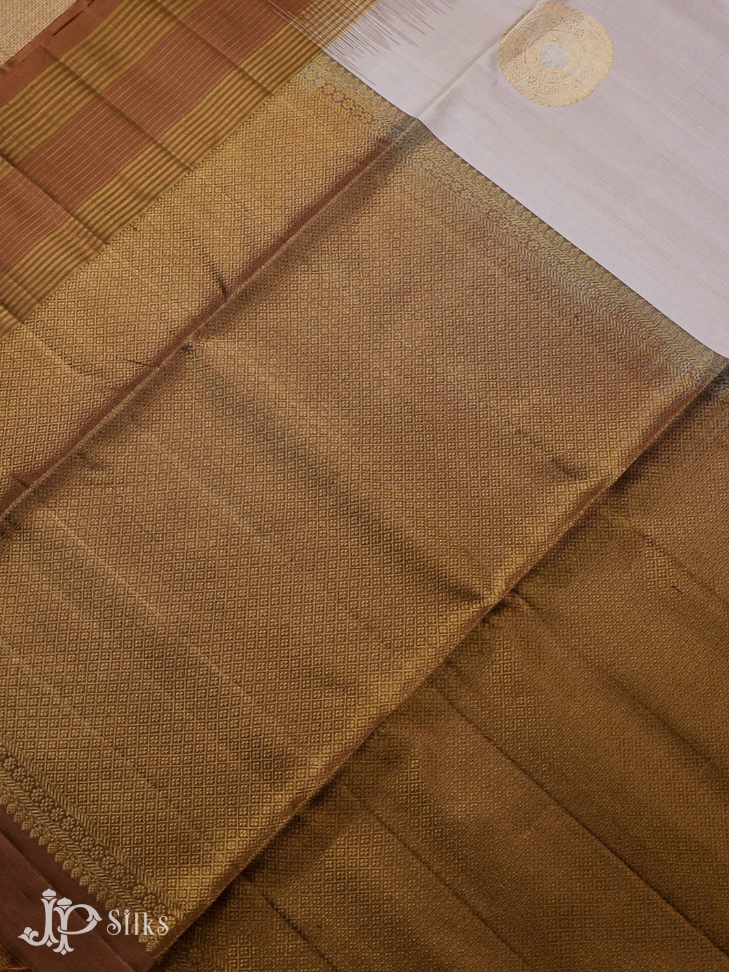 Beige and Light Brown Soft Silk Saree - F2746