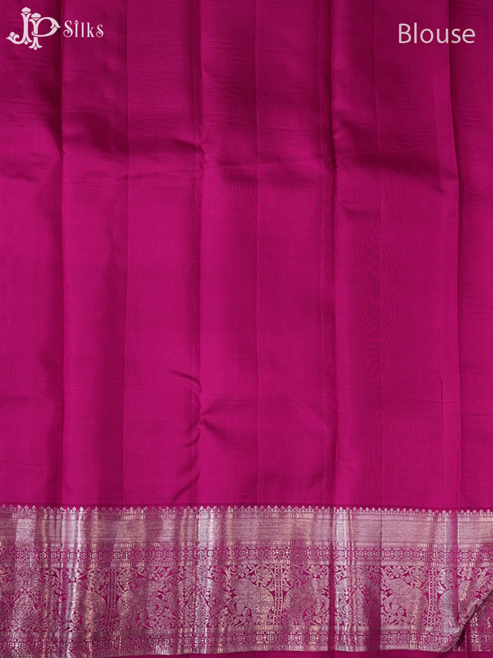 Baby Pink & Dark Hot Pink Kanchipuram Silk Saree - G851