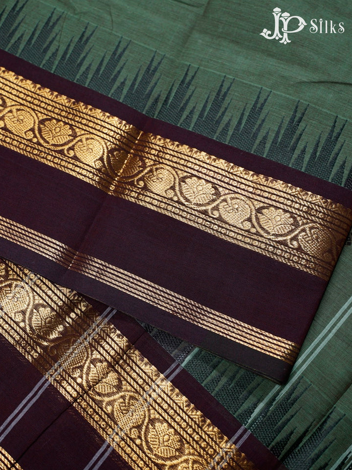 Hunter Green Theni Cotton Saree - G416 “View3”