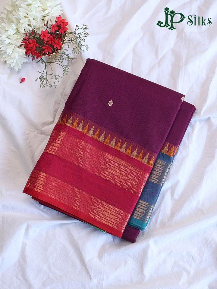 Dark Purple Theni Cotton Saree - G881