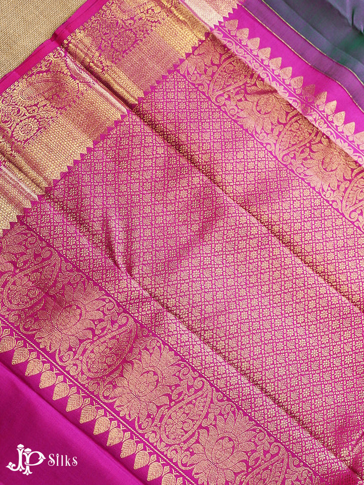 Dual Shade Green & Pink Kanchipuram Silk Saree - G848