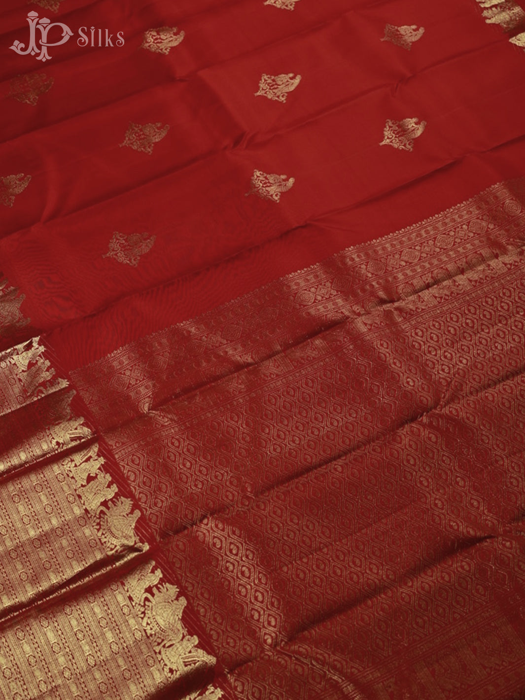 Red Kanchipuram Silk Saree - F2325 - View 3