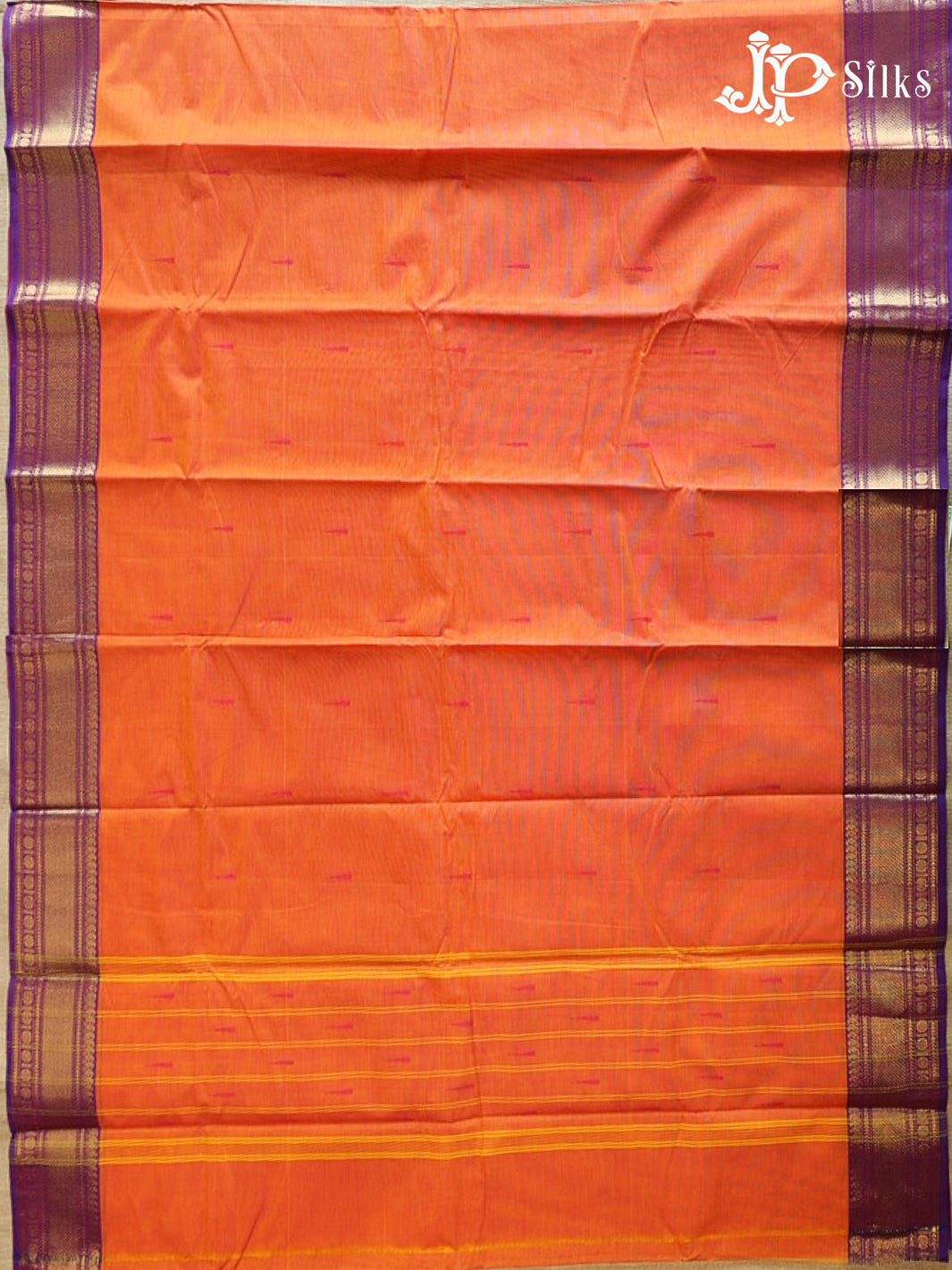Sunset Orange Theni Cotton Saree - G883
