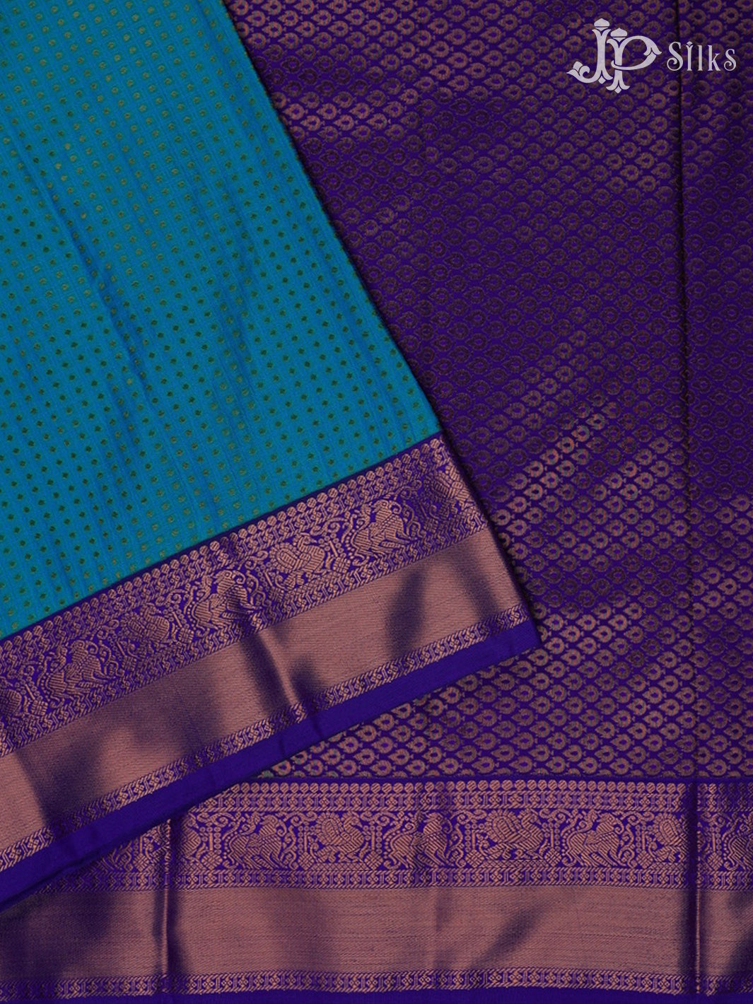 Ramar Blue with Purple Art Silk Saree - F2412 - View 2