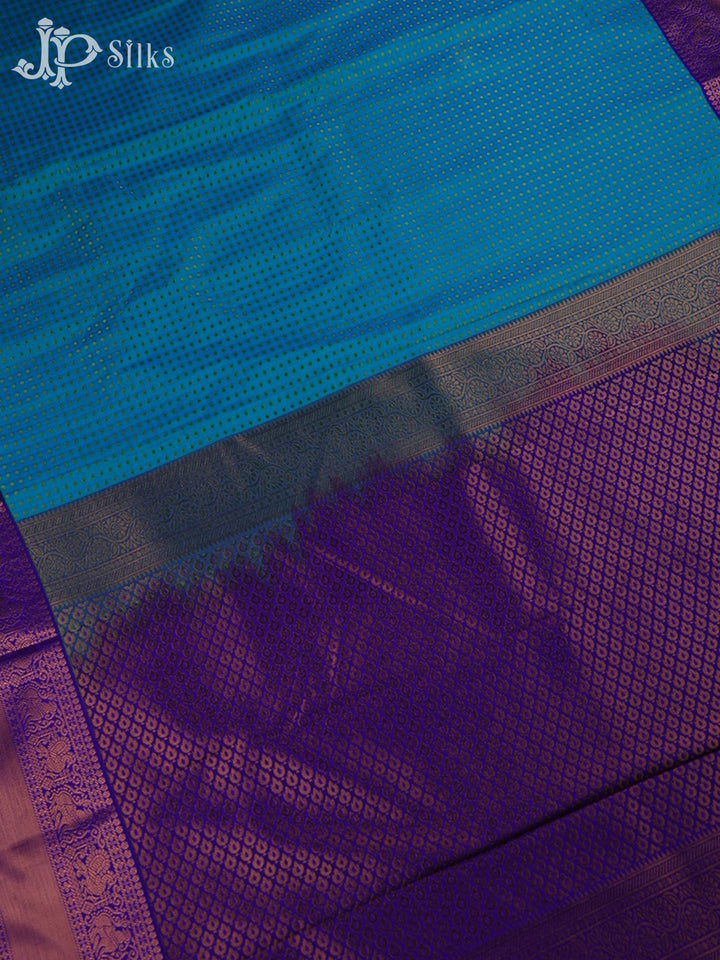 Ramar Blue with Purple Art Silk Saree - F2412 - View 3