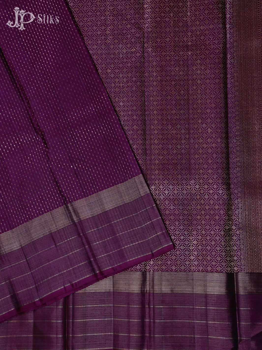 Dark Purple with Onion Pink Kanchipuram Silk Saree - E5218 - View 2