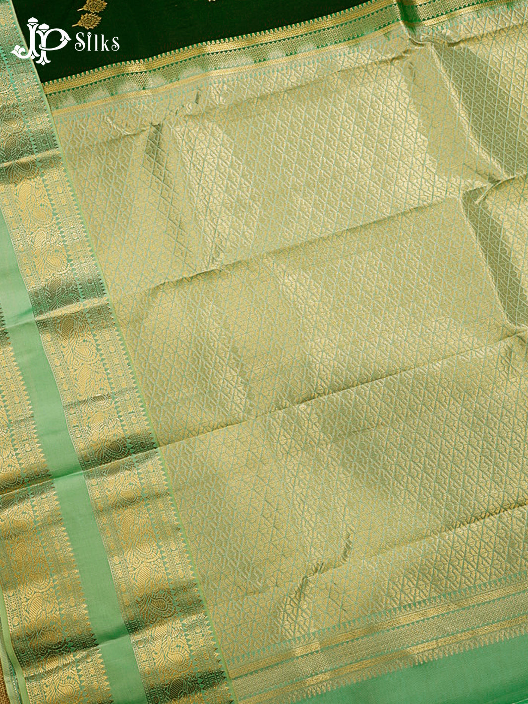 Bottle Green & Pastel Green Pure Silk Mix Saree - H24