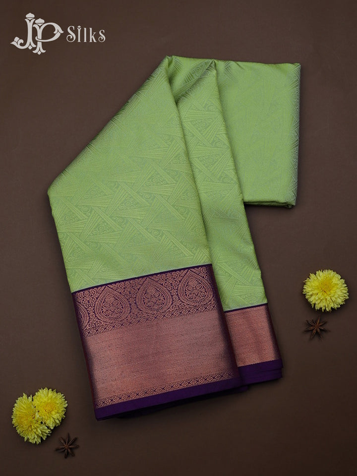 Light Green with Purple Art Silk Saree - F2406 - View 1