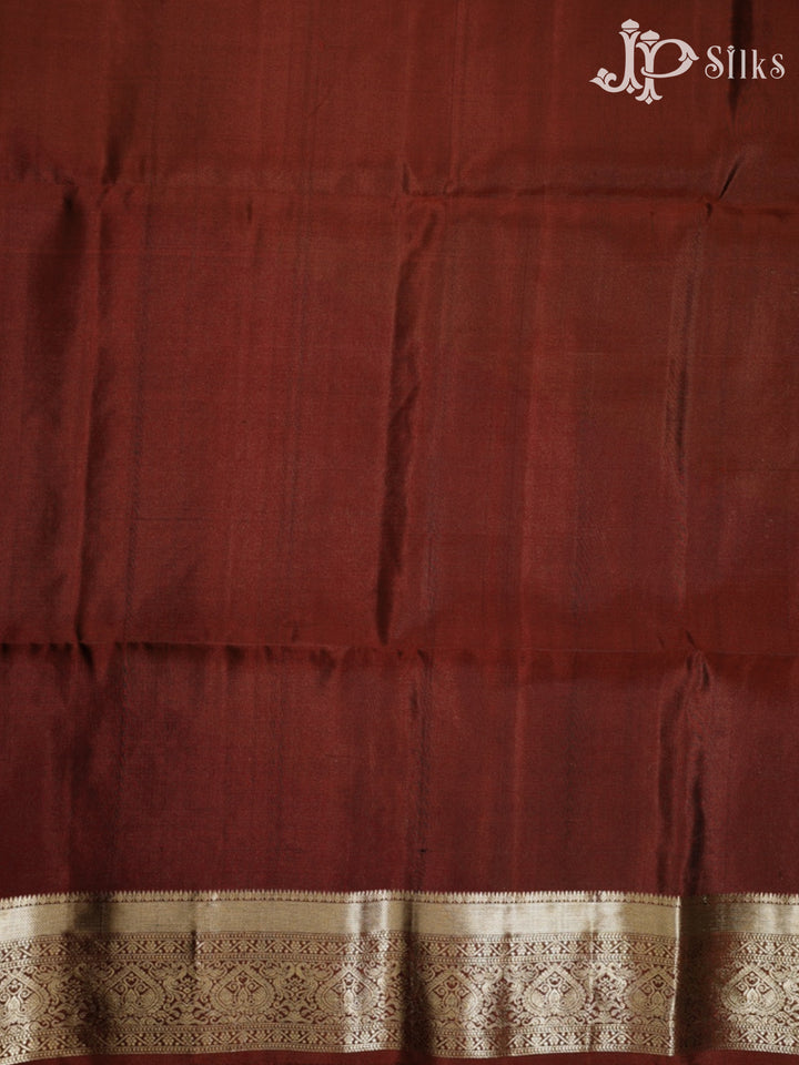 Grey and Maroon Soft Silk Saree - G346