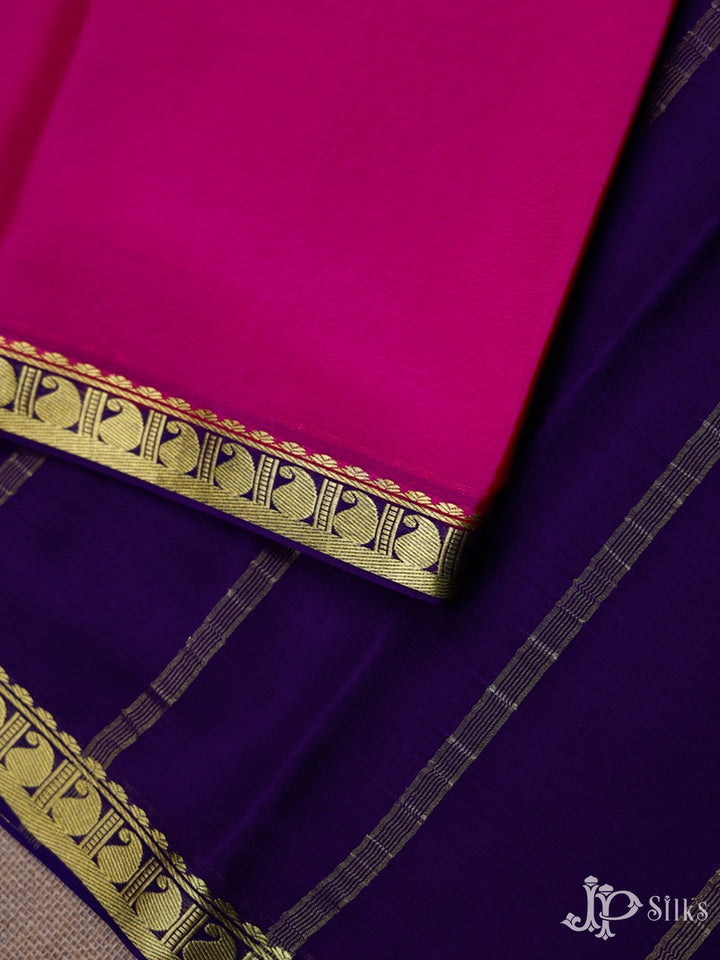 Rani Pink And Purple Mysore Silk Saree - A6314