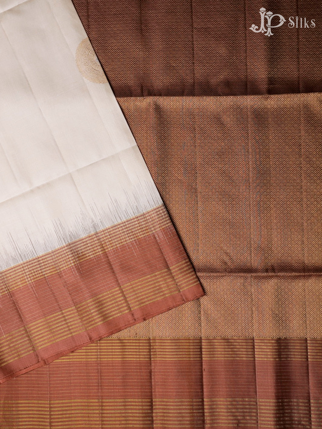 Beige and Light Brown Soft Silk Saree - F2746