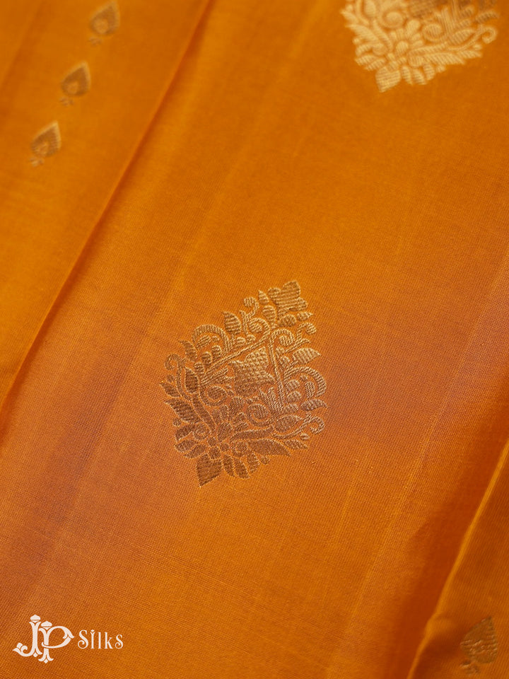 Mustard And Maroon Pure Silk Mixed Saree - G62
