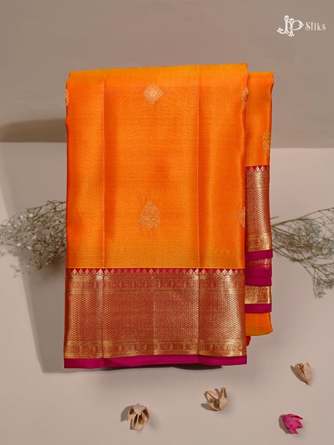Dual Shade Orange & Pink Pure Silk Mix Saree - G835-view-1