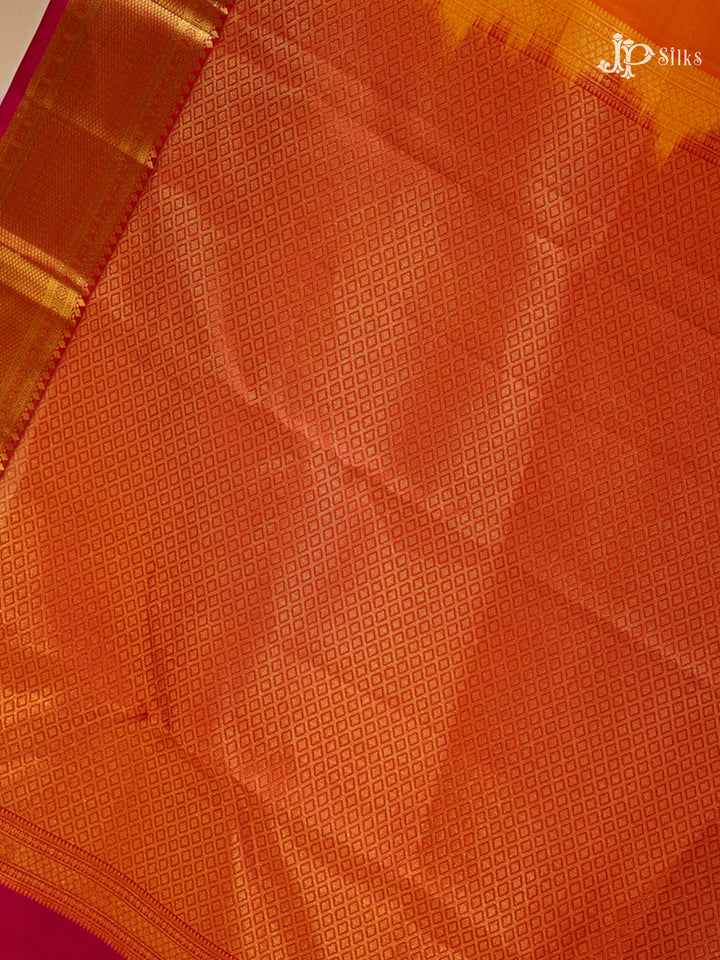 Dual Shade Orange & Pink Pure Silk Mix Saree - G835-view-6