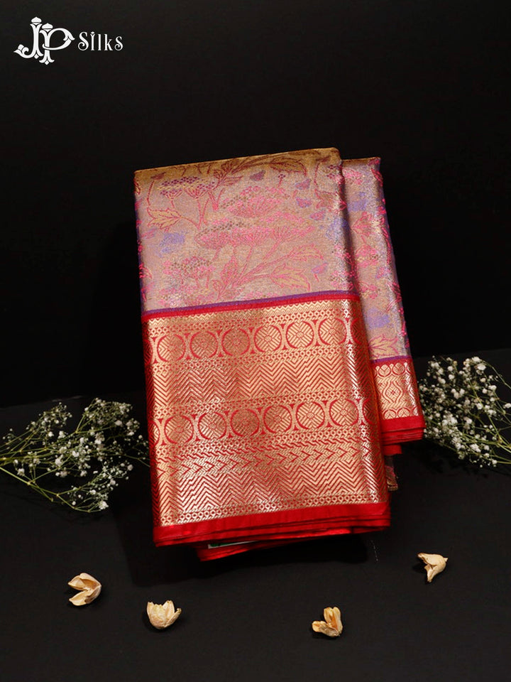 Magenta, Red and Blue Art Silk Saree - G302