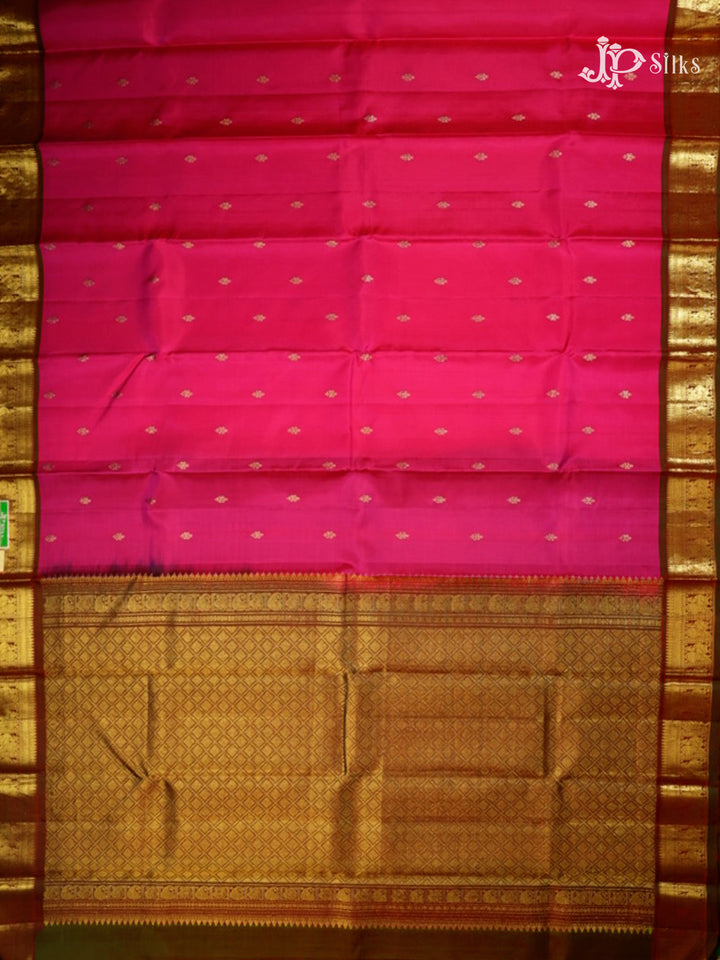 Rani Pink & Mandhulir Green Kanchipuram Silk Saree - D2215-view5