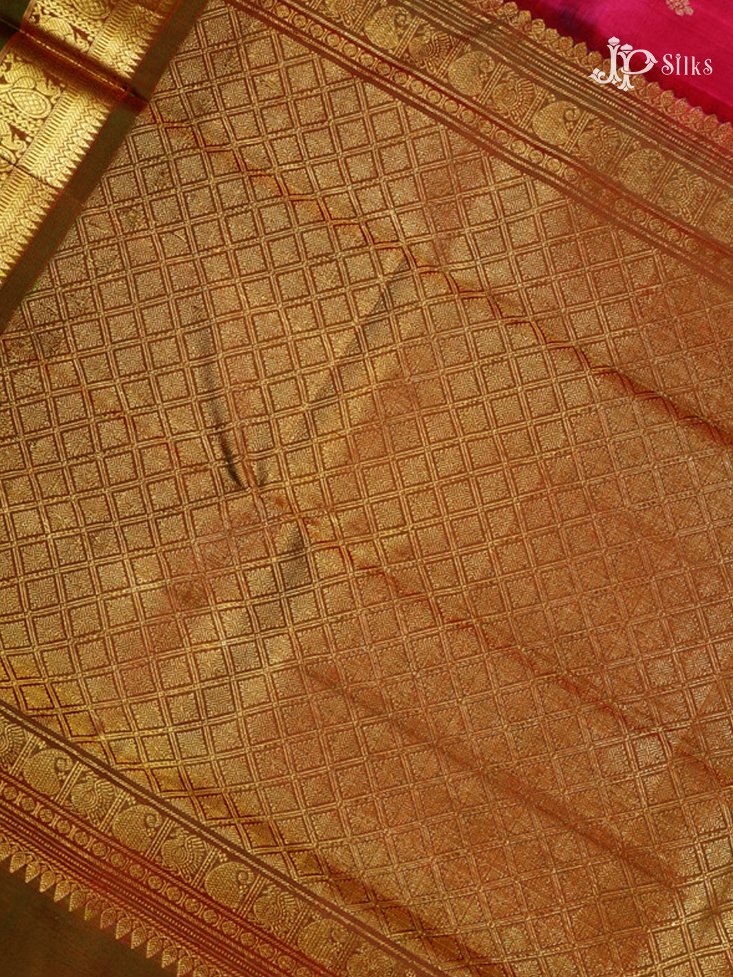 Rani Pink & Mandhulir Green Kanchipuram Silk Saree - D2215-view4