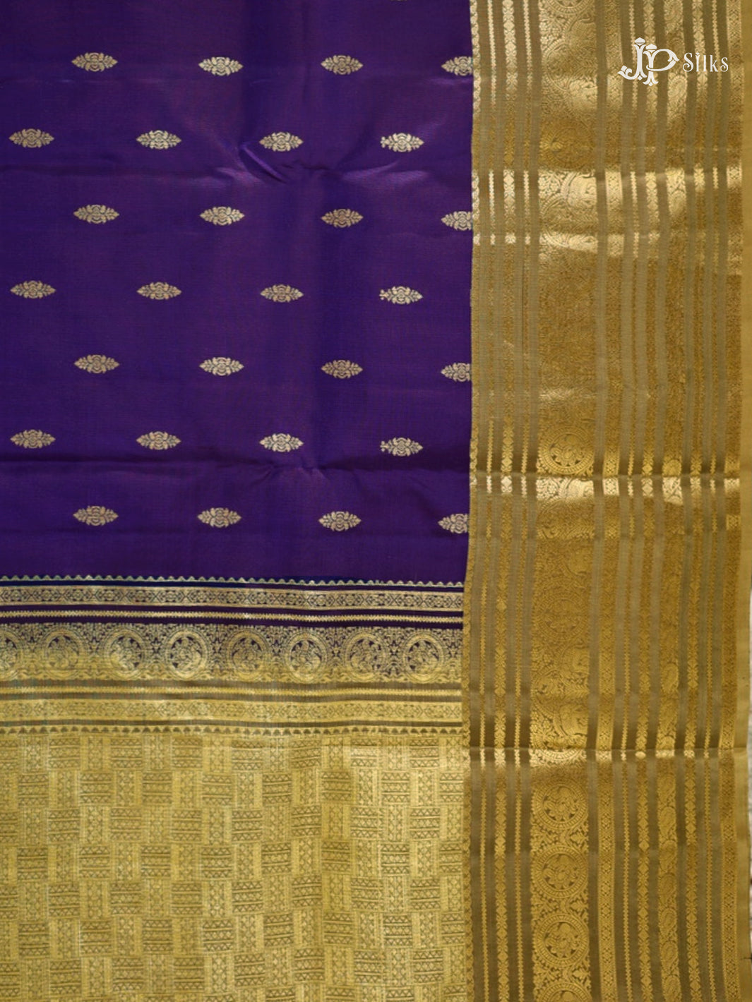 Ink Blue & Sage Green Pure Silk Mix Saree - G821-view-5