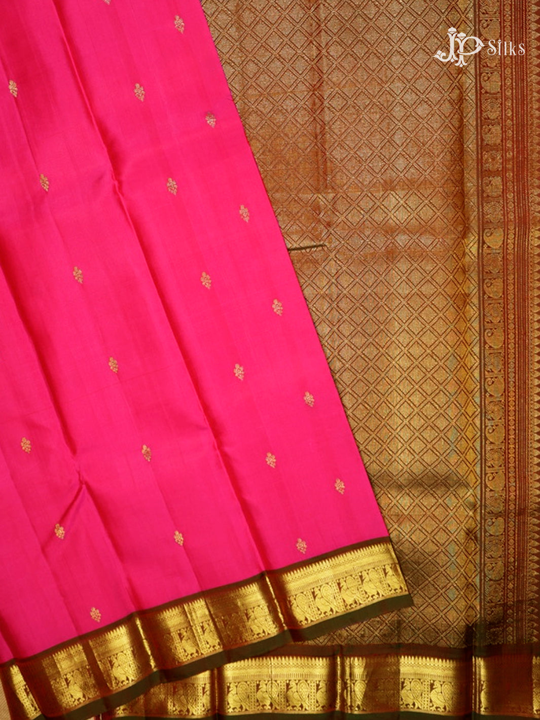 Rani Pink & Mandhulir Green Kanchipuram Silk Saree - D2215-view3