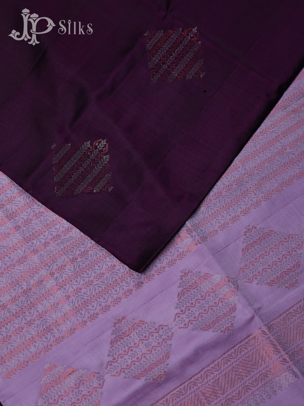 Dark Purple with Light Purple Soft Silk Saree - E4544 - View 4