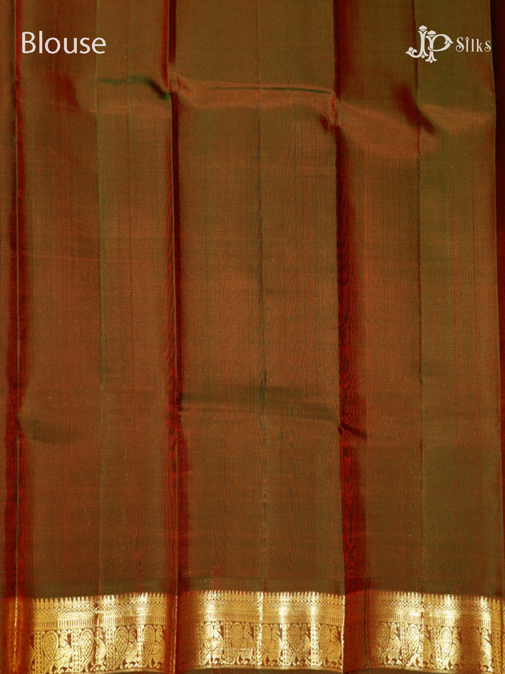 Rani Pink & Mandhulir Green Kanchipuram Silk Saree - D2215-view6