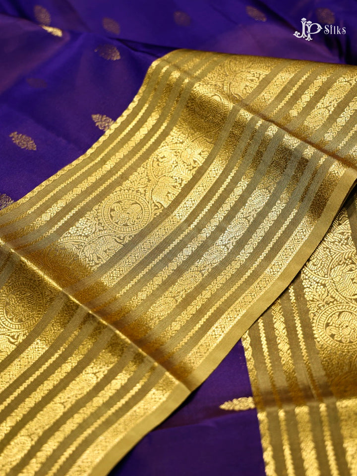 Ink Blue & Sage Green Pure Silk Mix Saree - G821-view-2