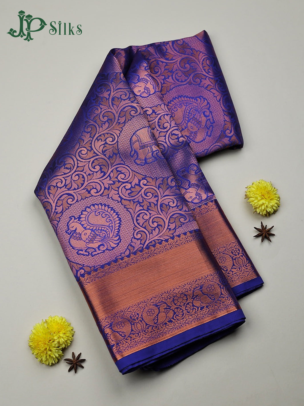 Ink Blue Art Silk Saree - E915 - View 1